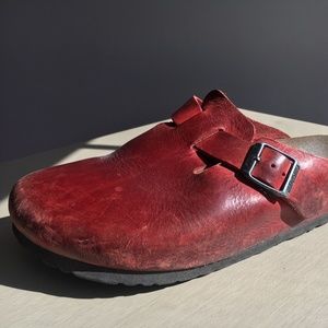 Birkenstock Red Boston Clogs